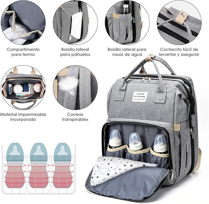 Mochila Pañalera Multifuncional 3 en 1