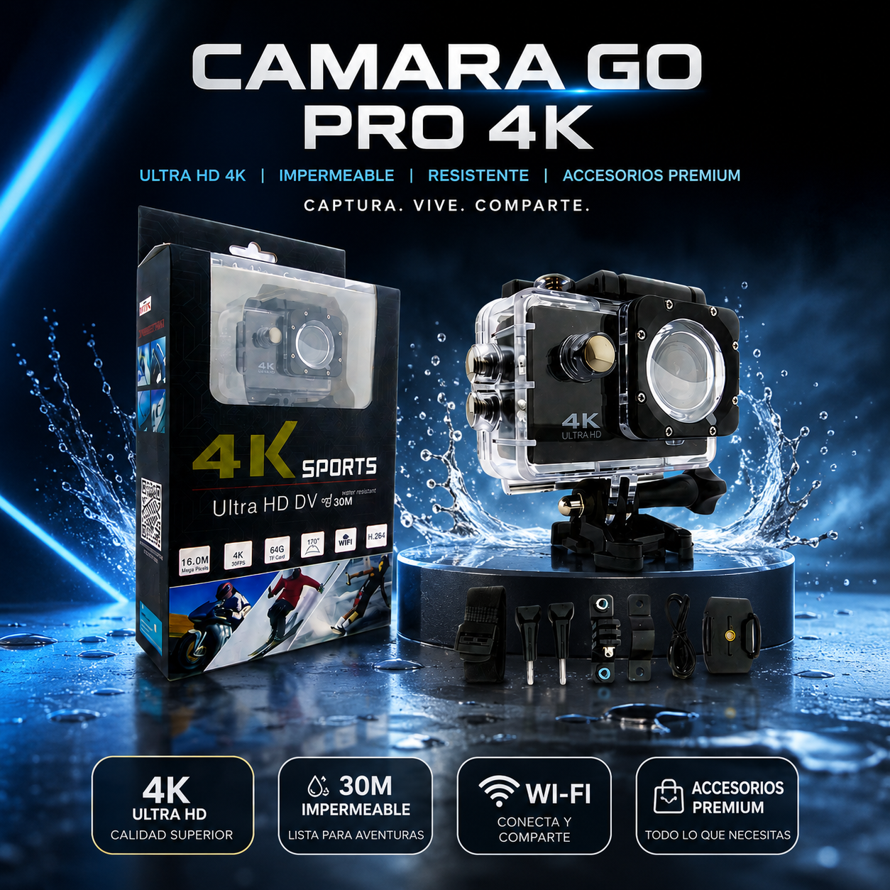 GOPRO 4K + FUNDA ULTRARRESISTENTE DE REGALO - PROMOCION DE CUMPLEANOS